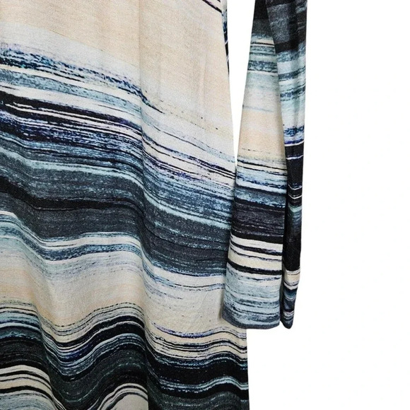 Karen Kane Multicolor Rayon Blend Scoop Neck Long Sleeve Knee Length Dress Small - Picture 6 of 10